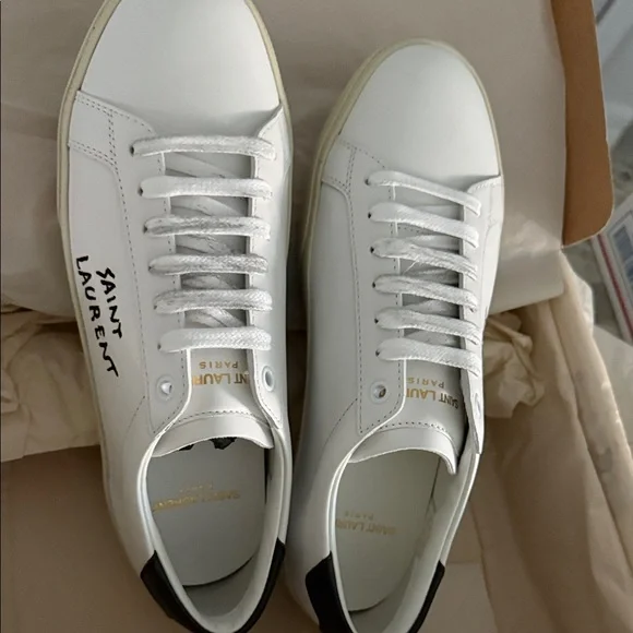 Saint Laurent White and Black Sneakers - Picture 3 of 15